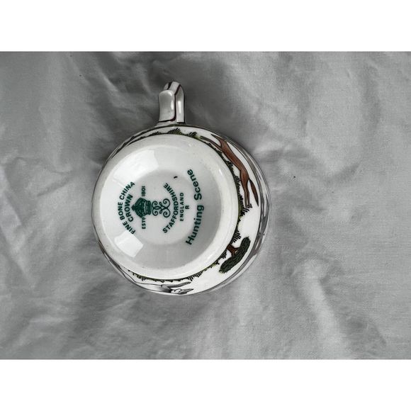 Hunting Scene Teacup Crown Staffordshire Tea Cup and Saucer Set Bone China 6 Pcs - Picture 3 of 9